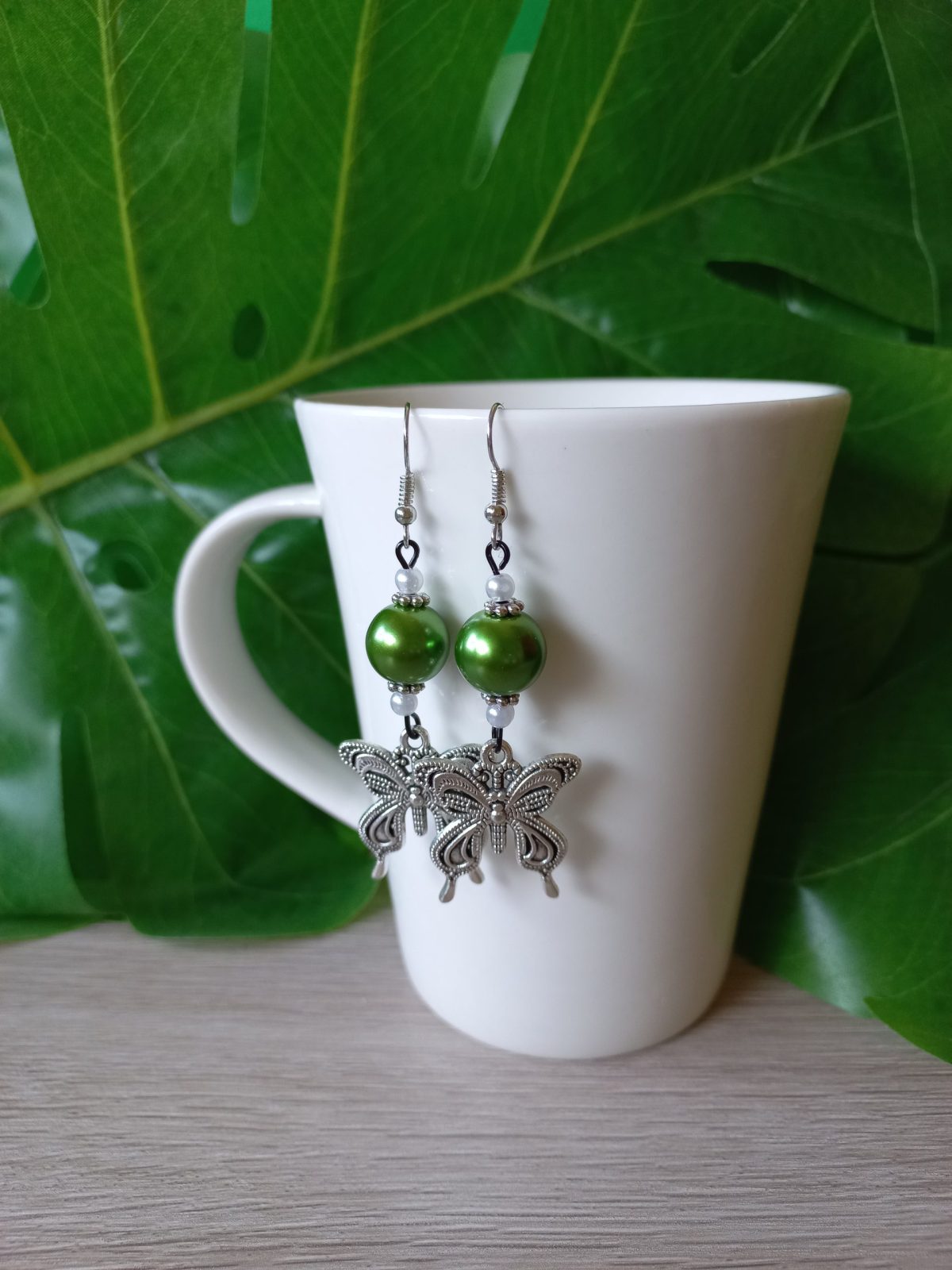 minđuše leptir zelene