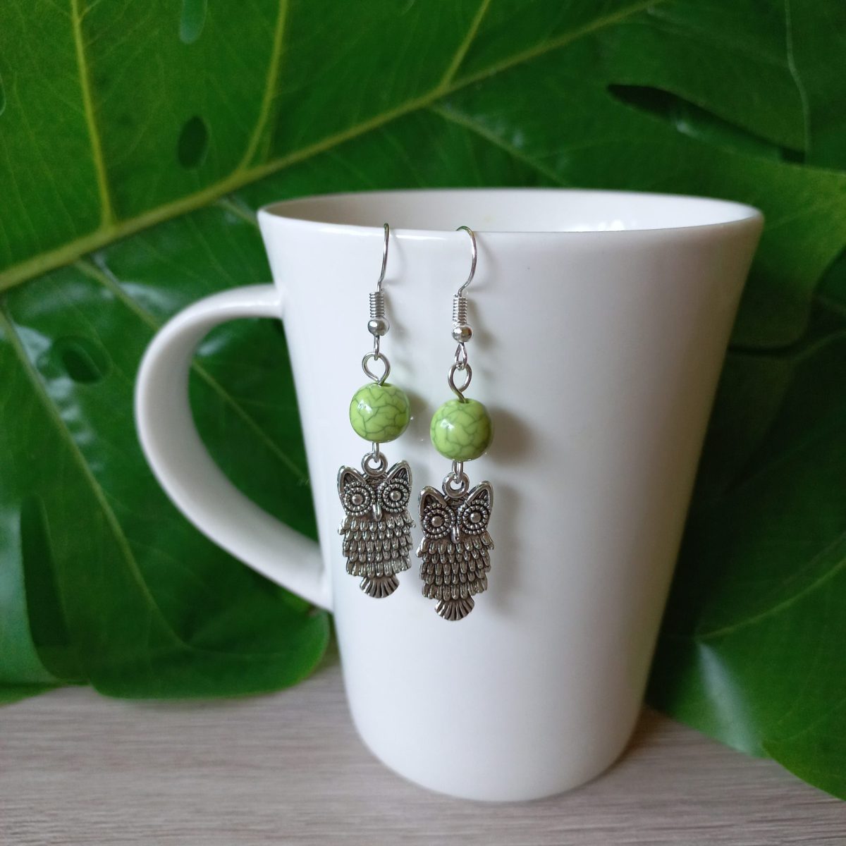 minđuše sova zelene