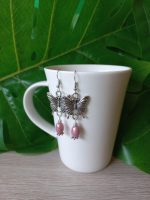 minđuše leptir pink